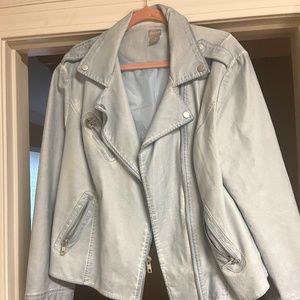 Moto jacket in dusky blue size 3